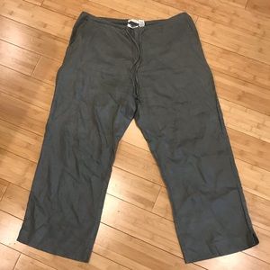 Old Navy Army Green Linen Crop Pants